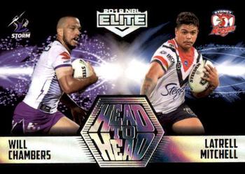 2019 NRL Elite - 2019 Case Cards - Head to Head #HH6 Will Chambers / Latrell Mitchell Front